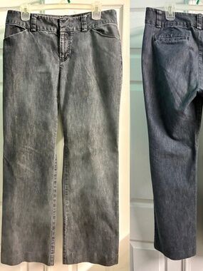 VTG Y2K GAP Grayish Blue Chino Style Mid Rise Wide Leg Denim Women's Jeans 12R